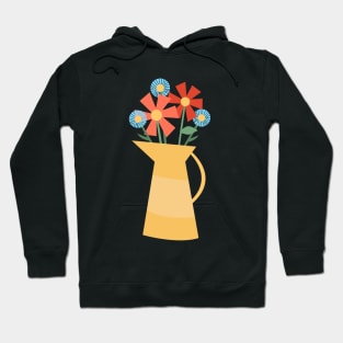 Geometrical flowers in a yellow vase Hoodie